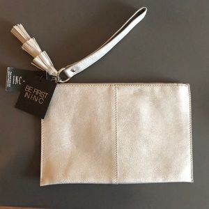 INC Silver Tassel Clutch
